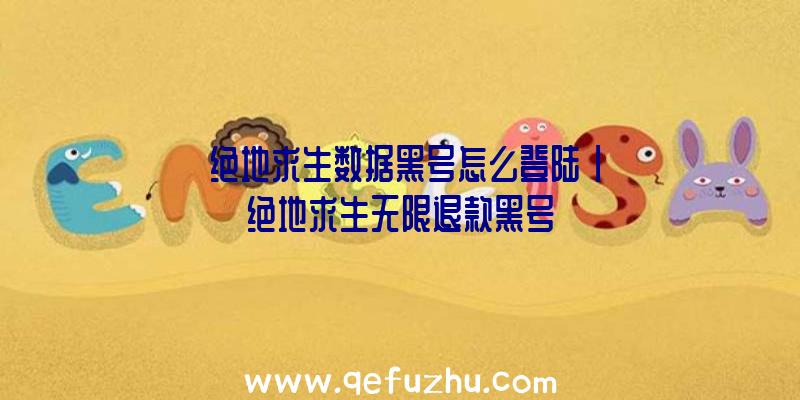 「绝地求生数据黑号怎么登陆」|绝地求生无限退款黑号